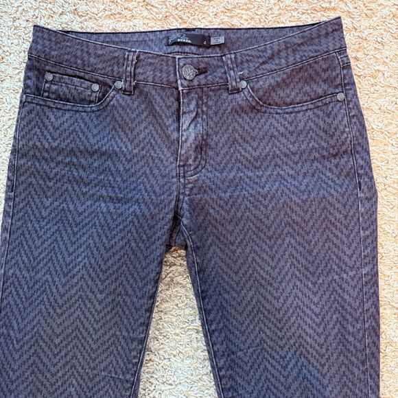 Prana Kara Jeans Women's Size 4 29x30 Gray Herringbone Low Rise‎ Skinny Straight - Picture 1 of 9
